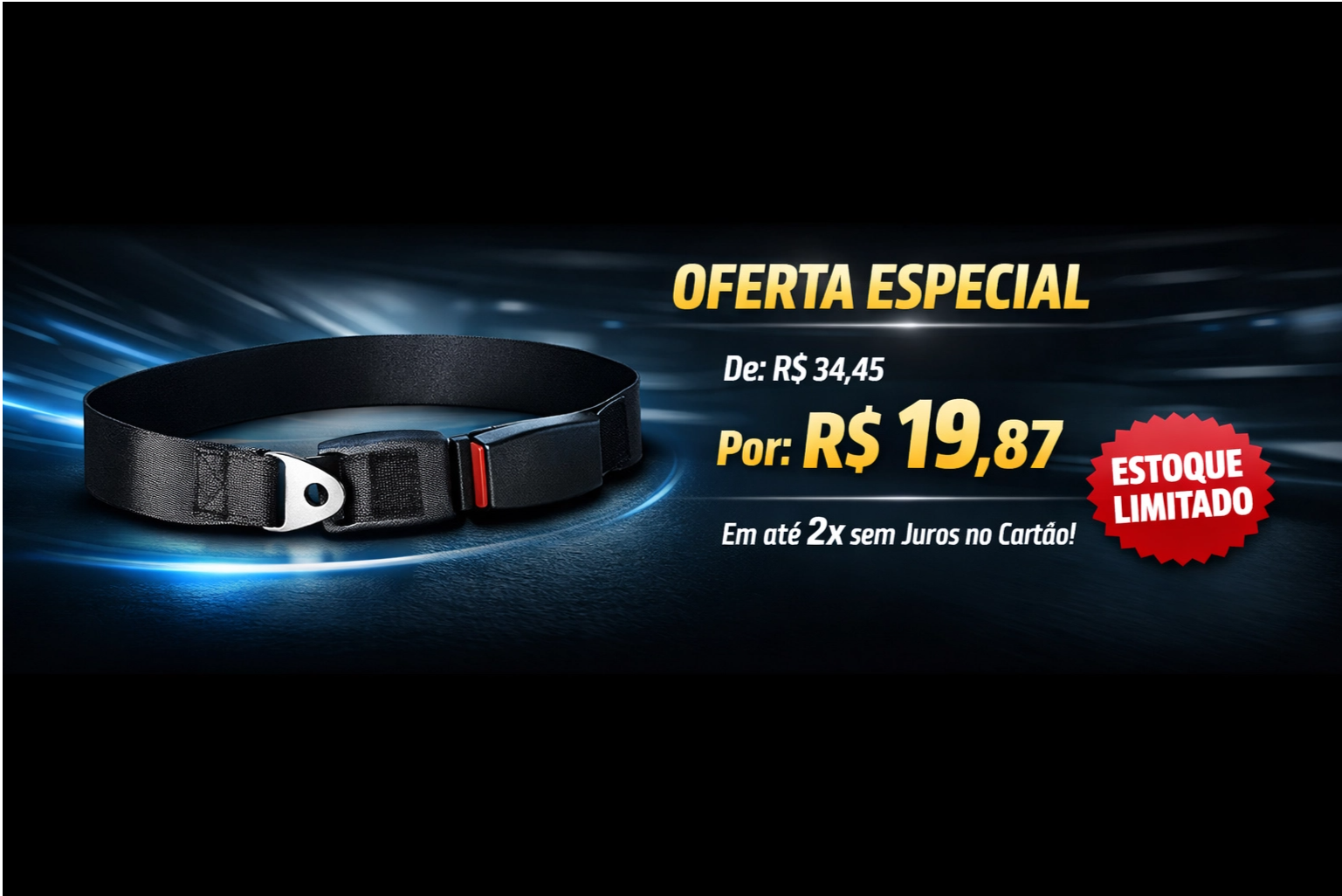 CINTO SEGURANCA 02 PONTTAS ORIGINAL ABDOMINAL CV600