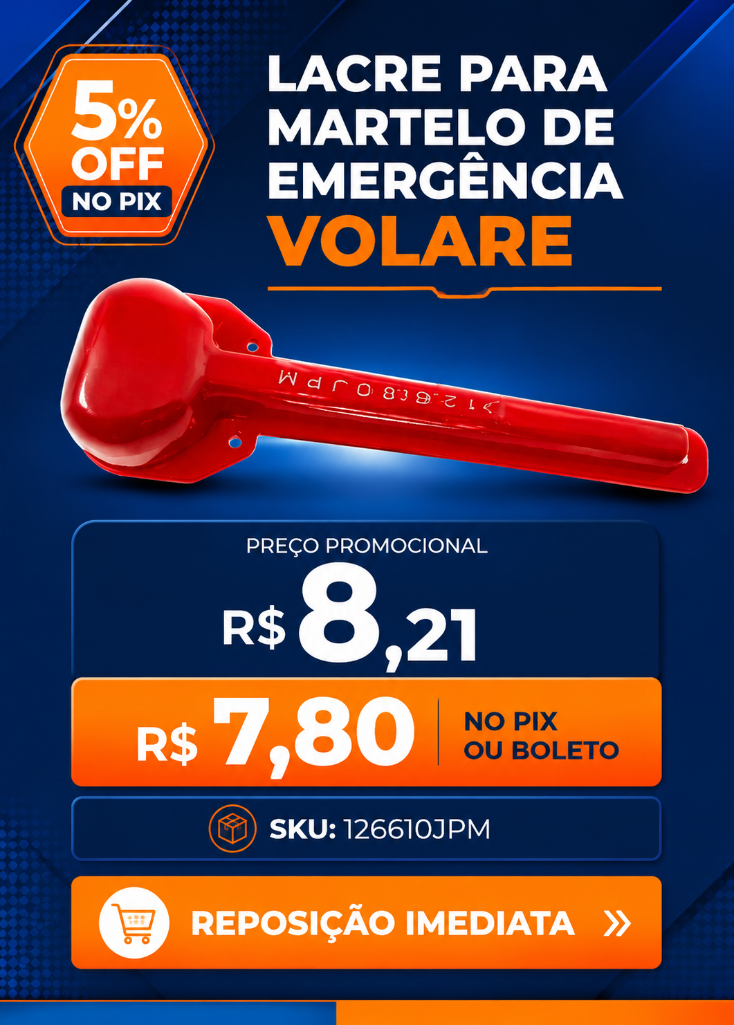 Lacre Martelo Emergência