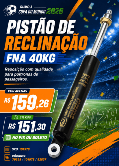 PISTÃO RECLINAÇÃO POLTRONA PASSAGEIRO FNA 40KG