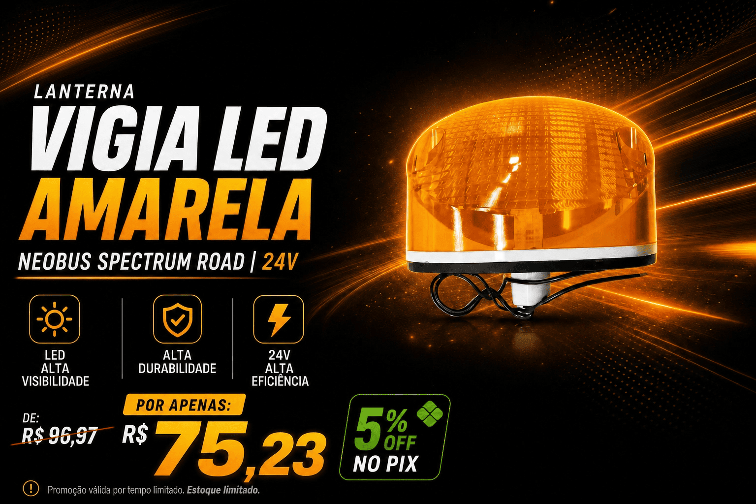 Lanterna Vigia Amarela
