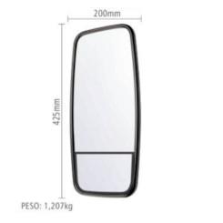 1116V ESPELHO RETROVISOR 42,5X20CM EXTERNO PLANO LE BIPARTIDO 