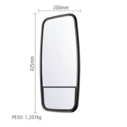 1116V ESPELHO RETROVISOR 42,5X20CM EXTERNO PLANO LE BIPARTIDO 