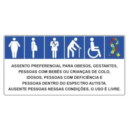 ADESIVO ASSENTO RESERVADO PREFERENCIAL ATUALIZADO AUTISMO 10027270001