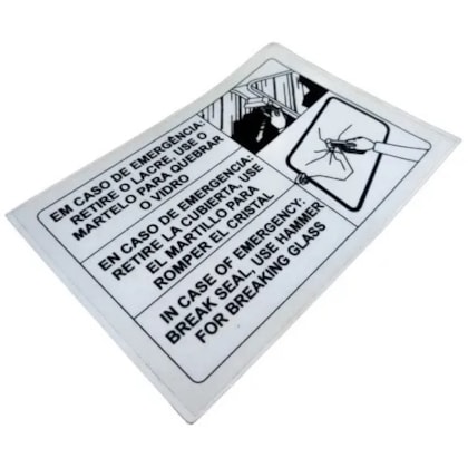 Adesivo Saída Emergência Vidro Martelo Transparente