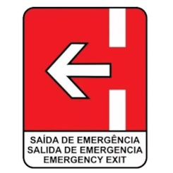 Adesivo Seta Indicação Saída de Emergência Lado Esquerdo VM AD019E 1687 Ônibus