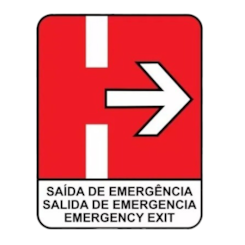 Adesivo Seta Indicação Saída Emergência Lado Direito AD019D-1686 Ônibus Van