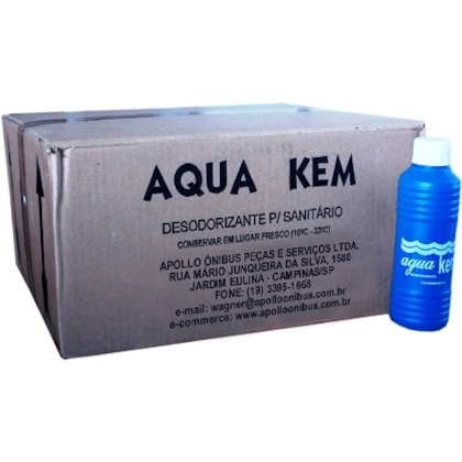 AQUA KEM DESODORIZANTE LIQUIDO PARA SANITARIO CAIXA 16 FRASCOS 500ML AK500