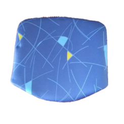 ASSENTO POLTRONA PLASTICA REVESTIDO CORVIM GEOMETRICO AZUL