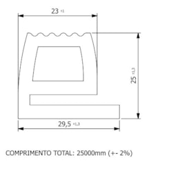 BORRACHA VEDACAO CAPO PAINEL MASCARELLO 25000MM CIA4066 CIA16825 371049 71079