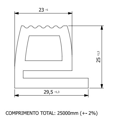 BORRACHA VEDACAO CAPO PAINEL MASCARELLO 25000MM CIA4066 CIA16825 371049 71079