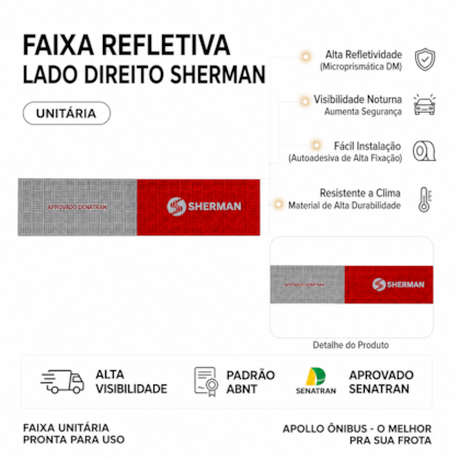 FAIXA REFELTIVA LATERAL LD SHERMAN AD132D