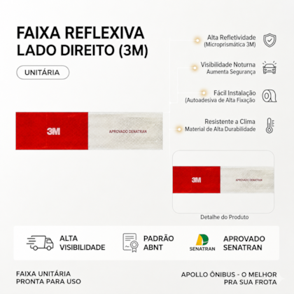 Faixa Refletiva Segurança 3M -Lado Direito