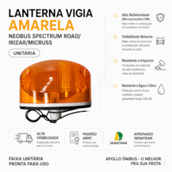 Lanterna Vigia LED Amarela Neobus Spectrum Road 24V 8100605