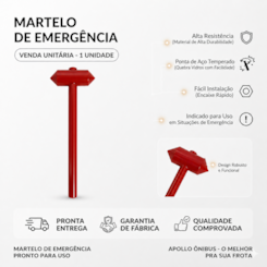Martelo Quebra Vidro Ônibus Universal