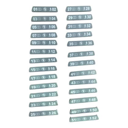 NUMERACAO POLTRONA G7 DO 01 AO 52 CASQUINHA CO4878