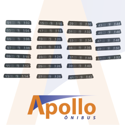 NUMERACAO POLTRONA MARCOPOLO G7 INDIVIDUAL 10143317