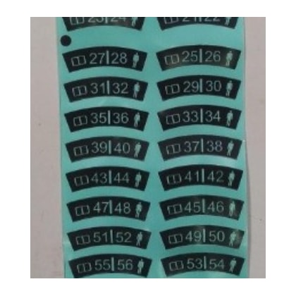 NUMERACAO POLTRONA PORTA FOCO IRIZAR I6  DE 1 A 70 8111441BR