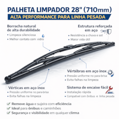 PALHETA LIMPADOR  P/BRISA 28 POLEGADAS  GRN2450 L1104010