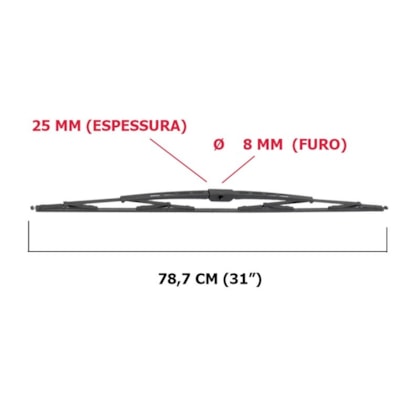 Palheta Limpador Para-Brisa 800mm L1104011 Busscar HI/MP 31