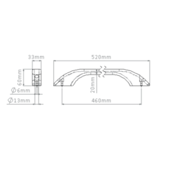 PEGA MAO PORTA EMBORRACHA COMIL/BUSSCAR 520MM CINZA 210019328 