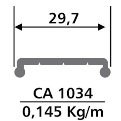 PERFIL ALUMINIO FACAO FIXA PVC ALPHA CA1034CV