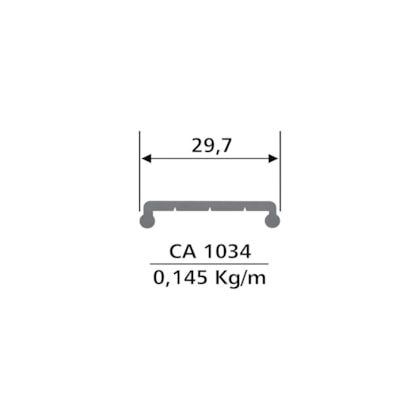 PERFIL ALUMÍNIO FAÇON FIXA PVC LATERAL CA1034 CAIO ALPHA BARRA 3M