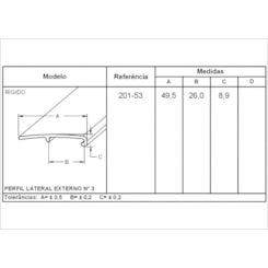 PERTP0367 PERFIL PVC FACAO LATERAL E PINGADEIRA CIFERAL PADRAO CIDADE