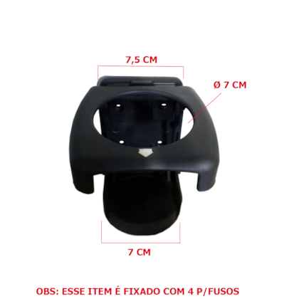 Porta Copo Móvel PCM39111B Irizar Cinza Chumbo com Logotipo