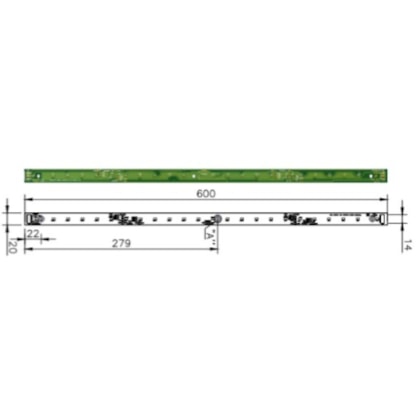 REGUA LED DUAL ESTAGIO 24V 600MMX20MM 316109