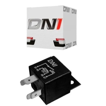 Relé Auxiliar DNI0102 Universal 12V 40A 4 Terminais com Suporte