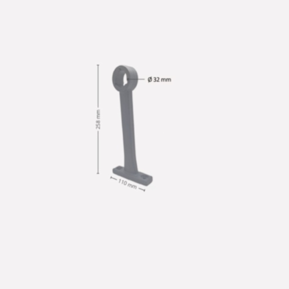 SUPORTE CORRIMAO S/PASSADOR CINZA CHUMBO APP0110