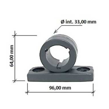  SUPORTE TUBO BALAUSTRE CINZA CHUMBO 64MM S/PASSA FIO 01318409