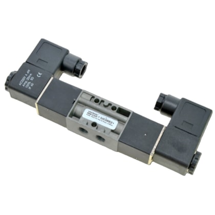 VALVULA DUPLO SOLENOIDE 5/2 VIAS 1/8 NPT 24VCC C/CONEXAO E CHICOTE 042004138