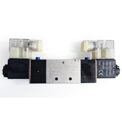 Válvula Solenoide Dupla 5/2 Vias 1/8 com Bobina